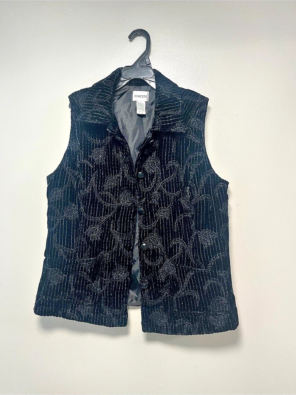 Chico's Floral Textured Vest